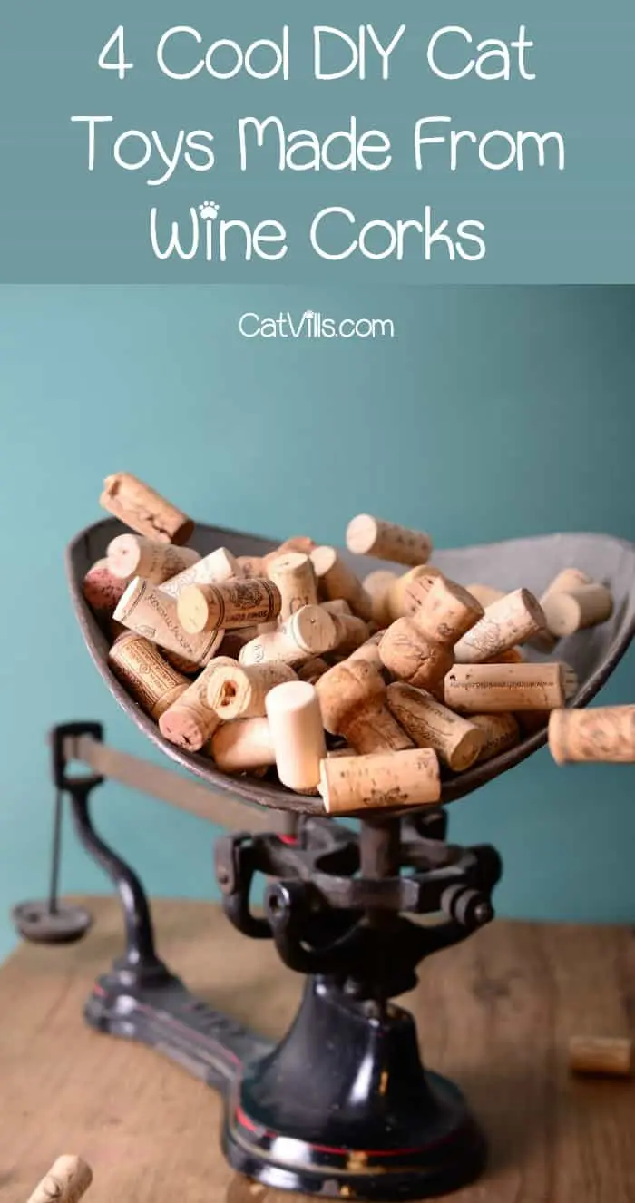 What do you do with all of those leftover wine corks? Make cat toys, of course! Check out 4 really cool DIY cat toys made from wine corks!