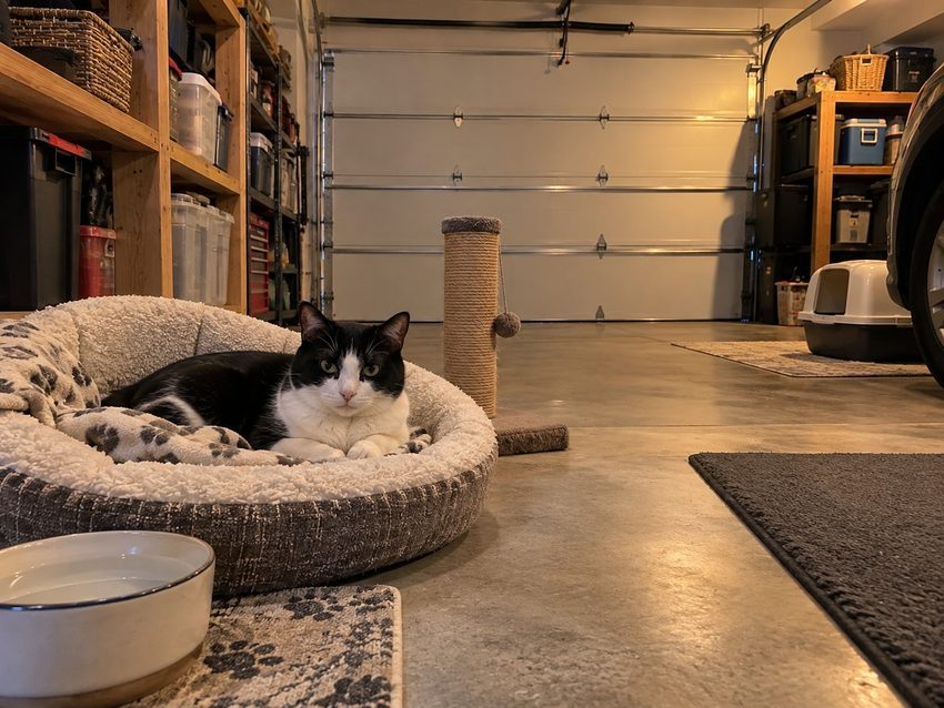 Cat In Garage At Night 2
