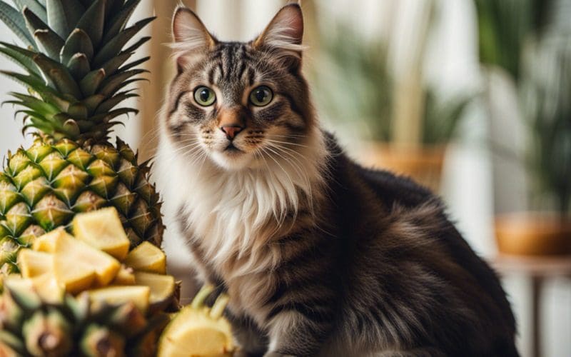 cat that likes pineapple