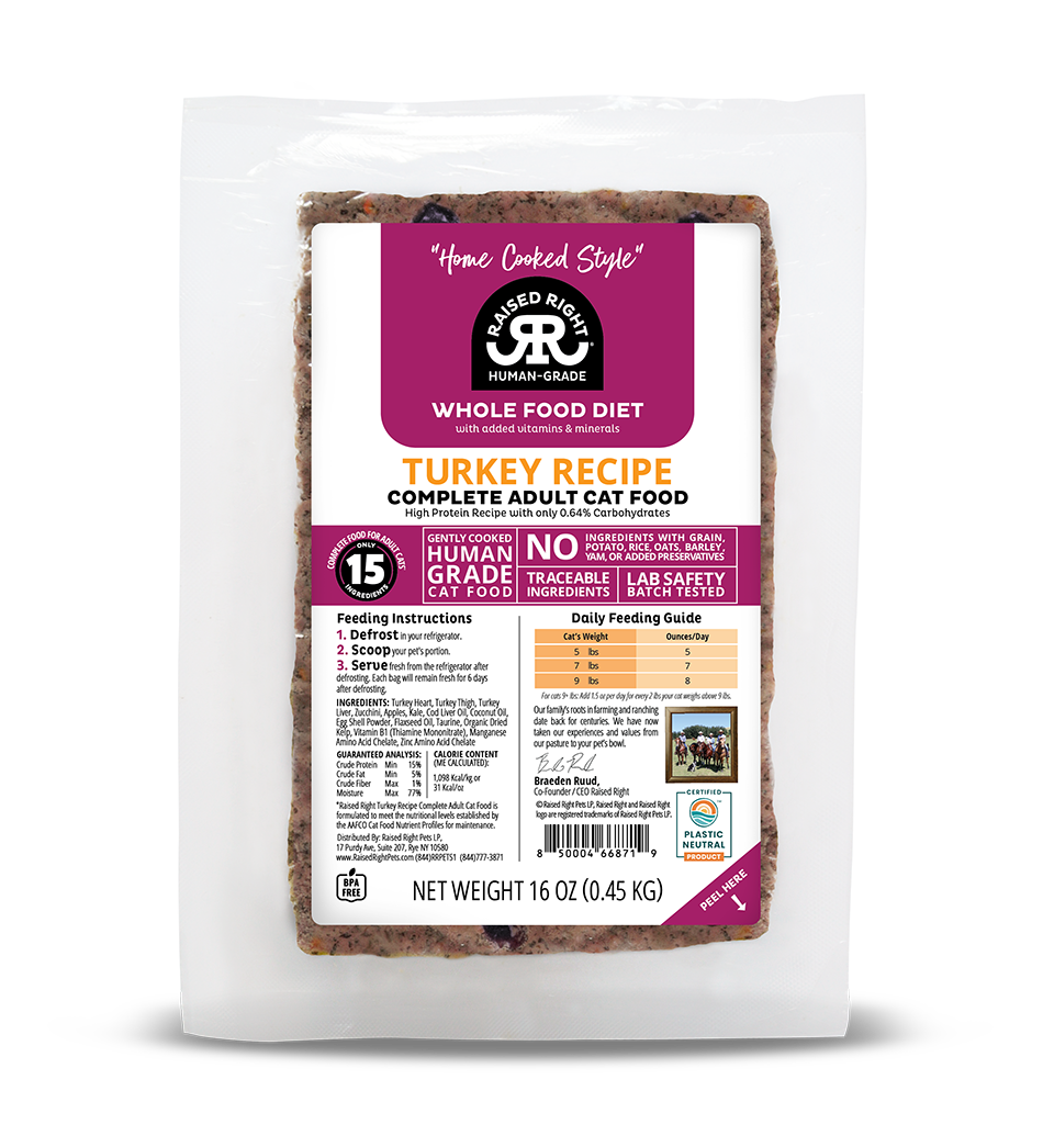 Raised Right Human Grade Fresh Cat Food