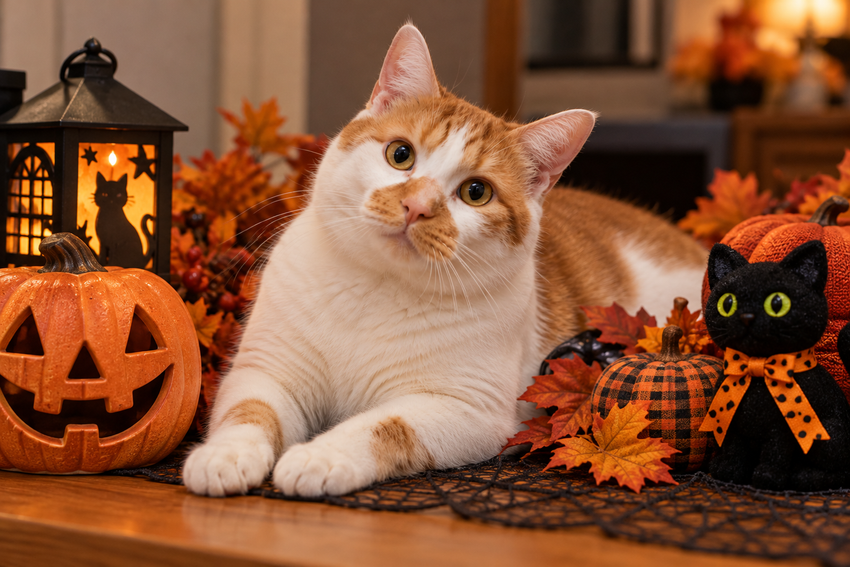 cat halloween safety tips decor